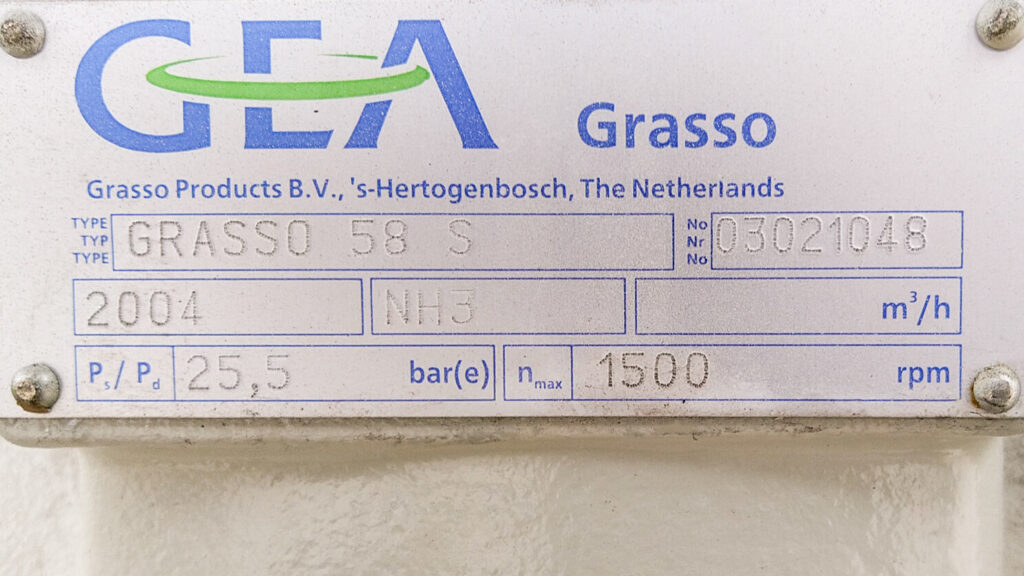 Ammonia chiller GEA Grasso 350 kW