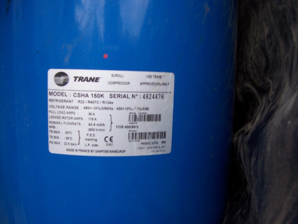 Aircooled chiller Trane 155 kW