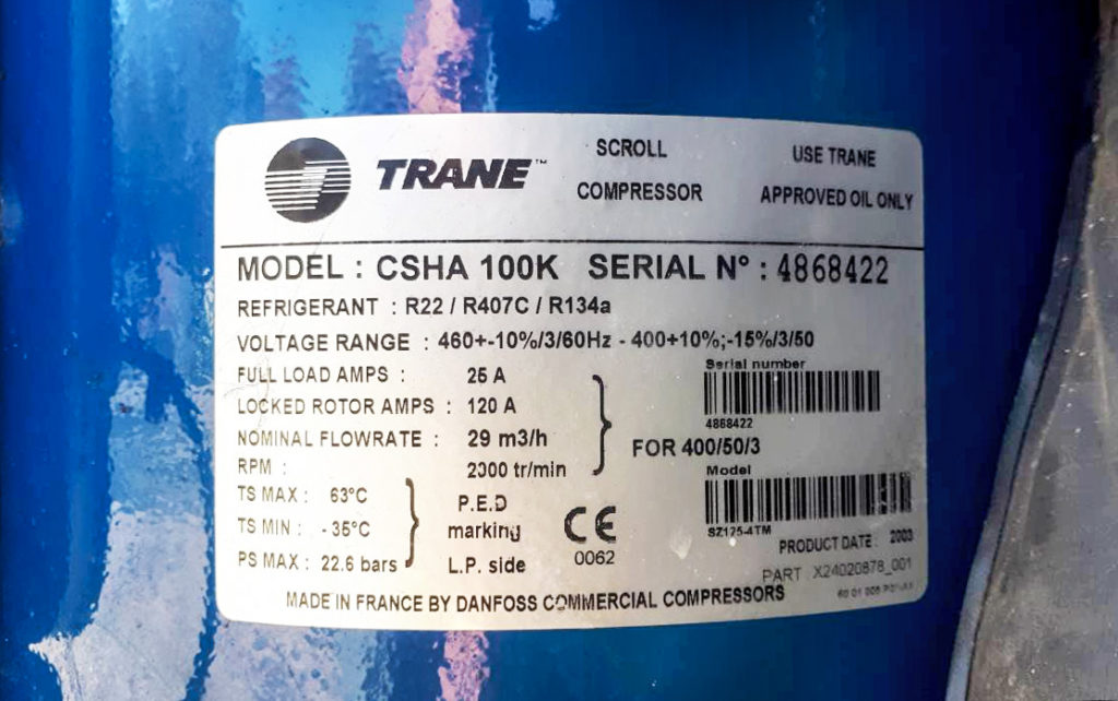 Gebrauchte Kaltwassersatz Trane 63 kW