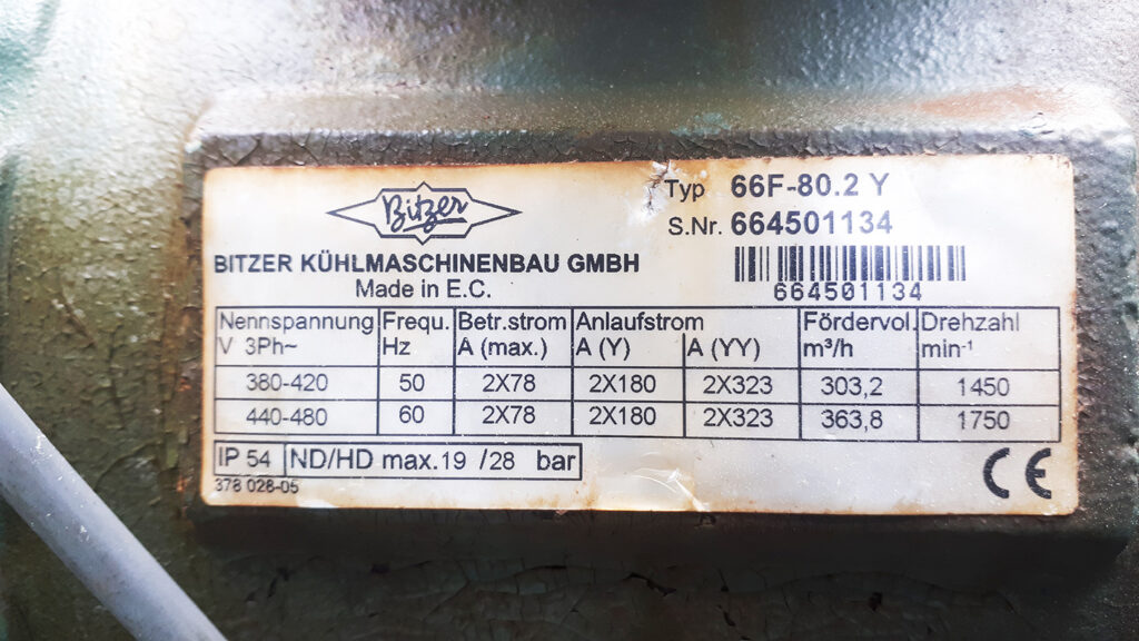 USED COMPRESSOR BLOC BITZER 166 KW
