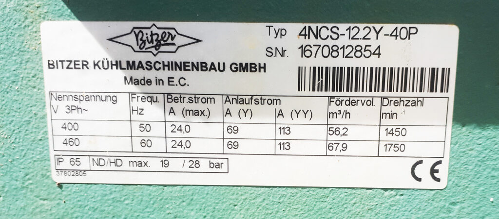 USED CONDENSING UNIT BITZER 30,6 KW