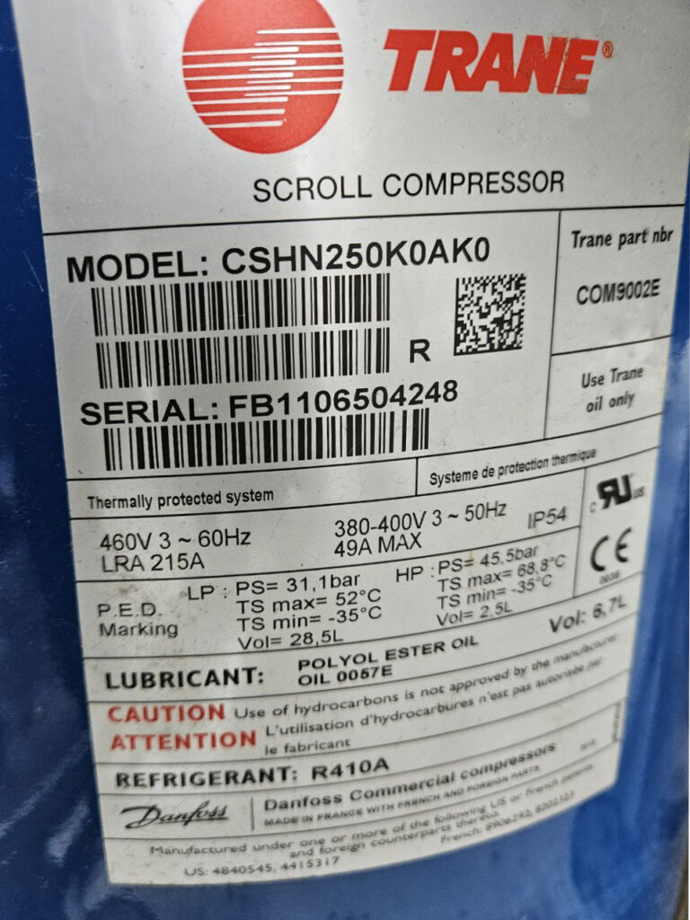 Aircooled chiller Trane CGAM 070 186.8kW