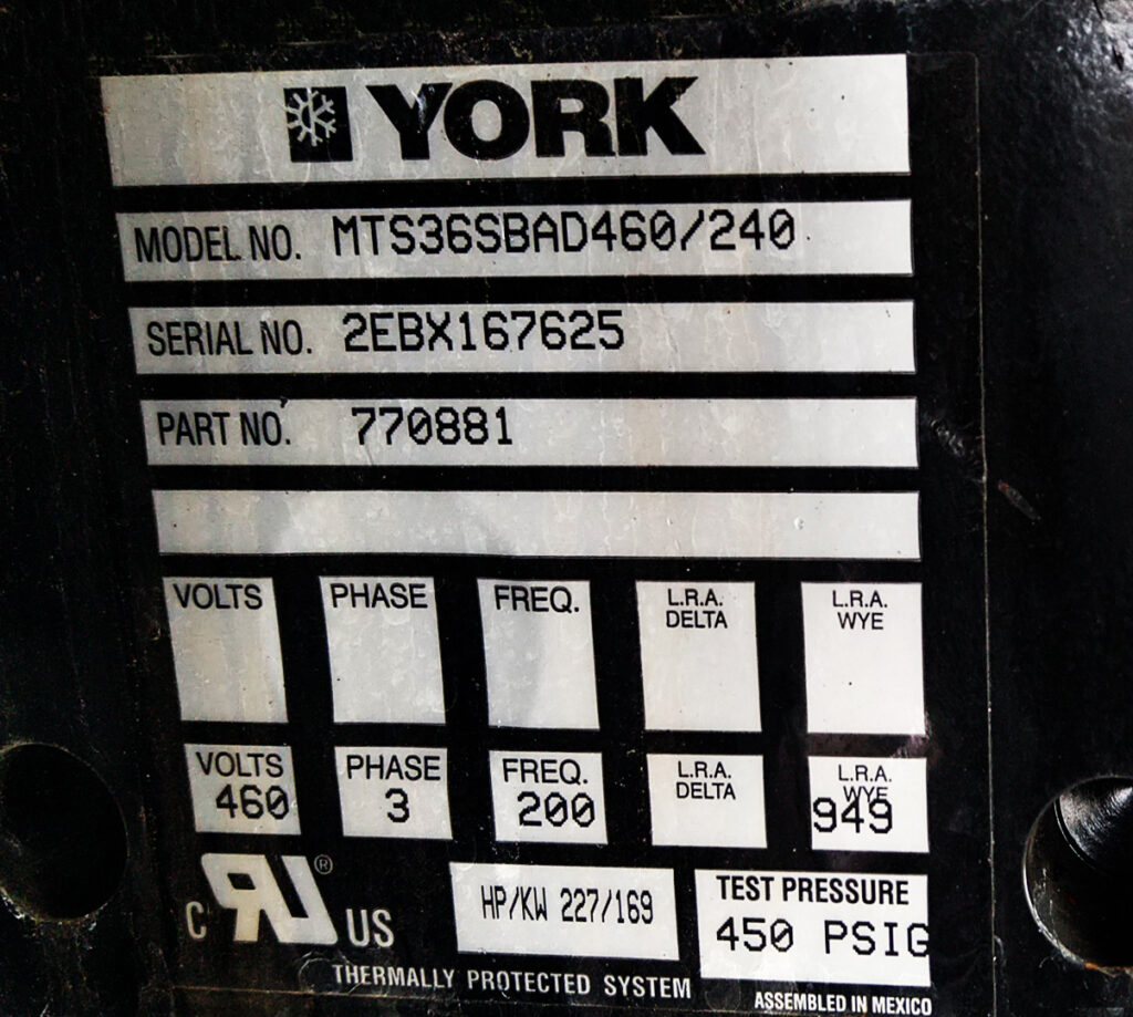 Aircooled chiller York 835 kW