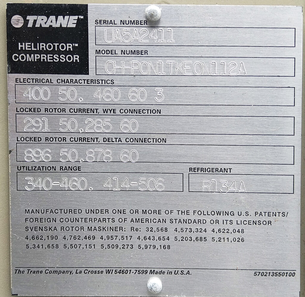 Aircooled chiller Trane 600 kW