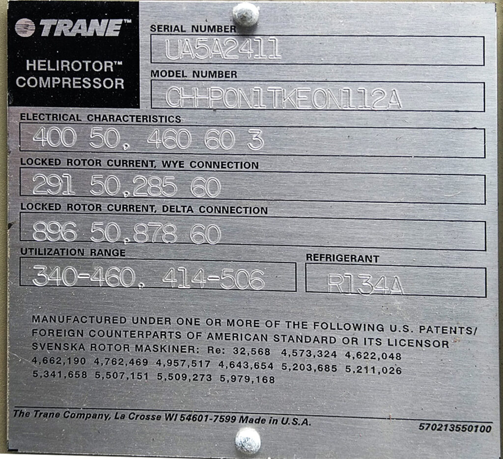 Aircooled chiller Trane 600 kW
