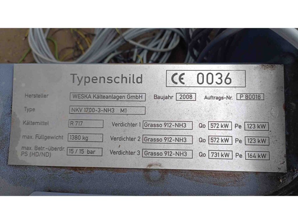 Ammoniak-Kompressoreinheit GEA Grasso RC912 572 kW