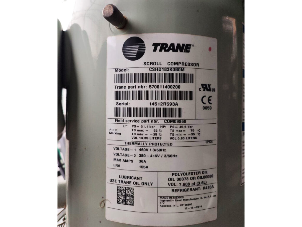 AIRCOOLED CHILLER Trane CGAX 045 SN 127 KW