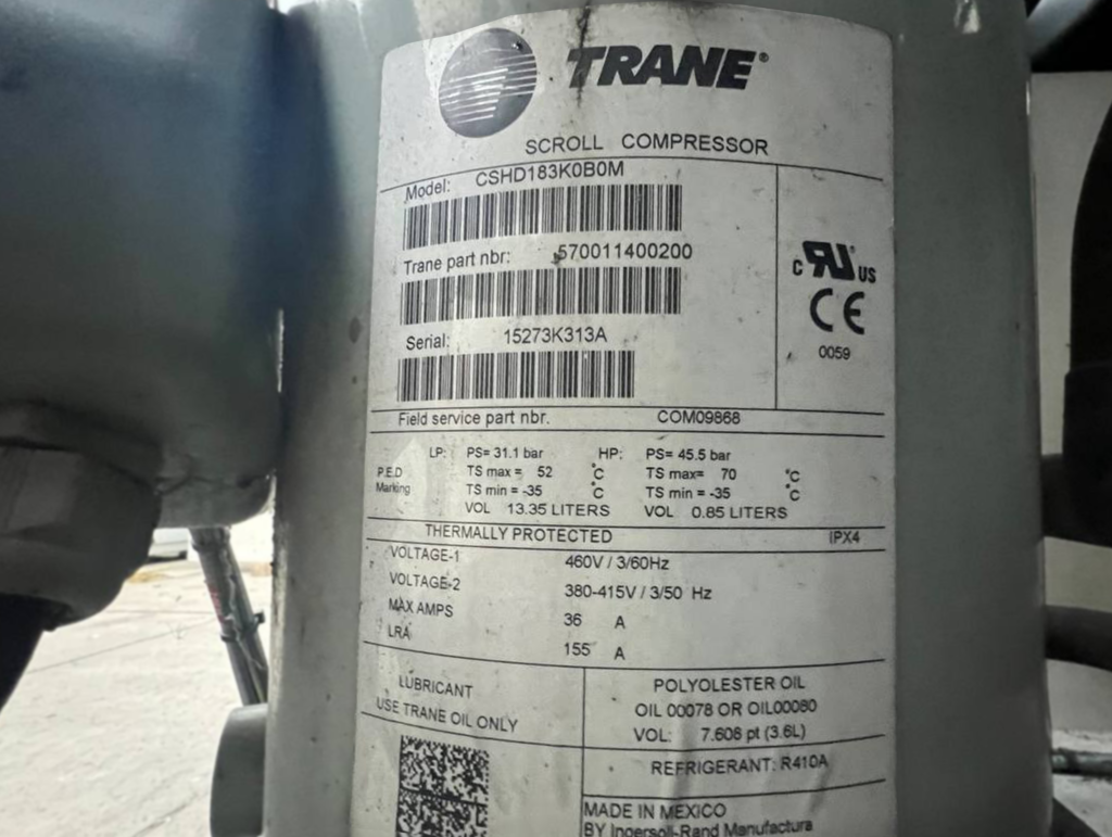 Чиллер Trane CGAX 060 SE SN 164 кВт