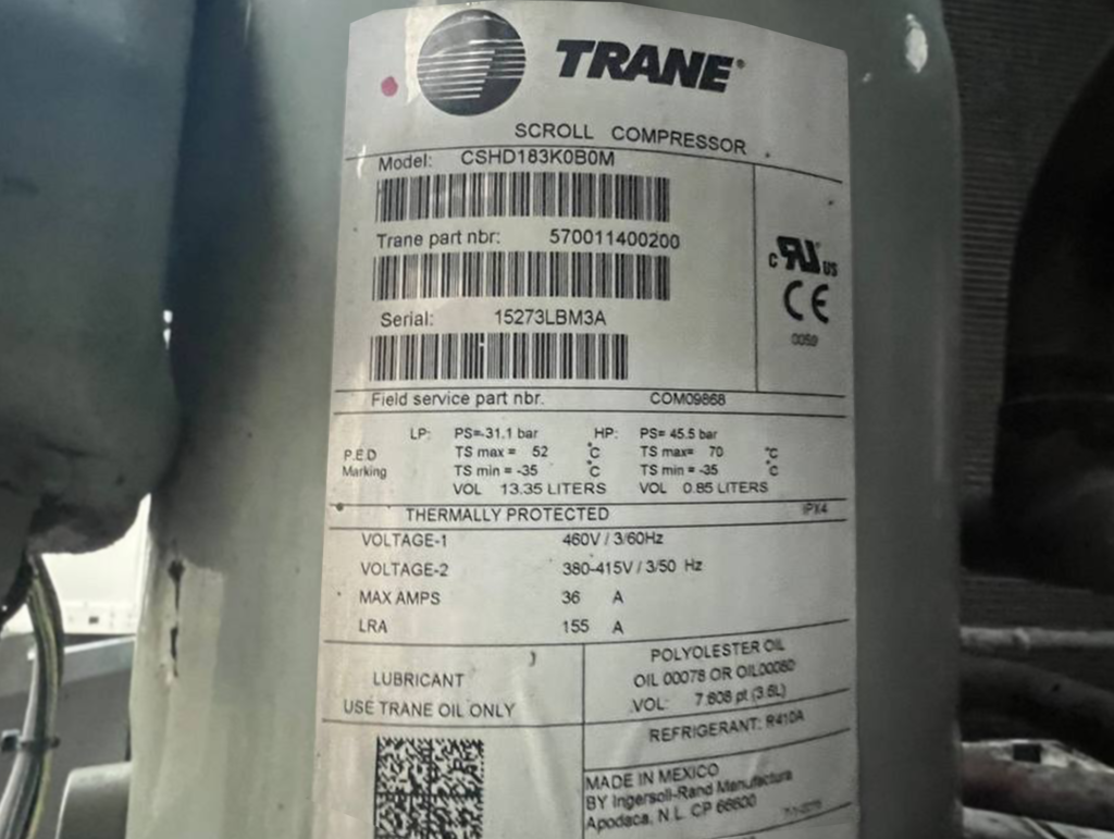 Чиллер Trane CGAX 060 SE SN 164 кВт